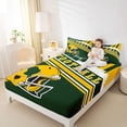 thumbnail image 4 of jejeloiu Rugby City Silhouette Bed Sheets,Yellow Green Football Helmet King Sheets For Kids 4pcs, 4 of 7
