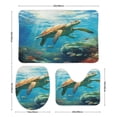 thumbnail image 3 of Nautical Green Sea Turtles Bathroom Mats Set 3-piece Bath Mats , Floor Rug Decorations for Kitchen Bathroom Bedroom, 3 of 7