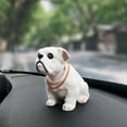 thumbnail image 5 of Uxgjfwu Resin Bobble Head Dog Car Decor, Cute Bulldog Dashboard Ornament for Interior, Shaking Head Figurine for Central Control Trolley, Fun Vehicle Accessory, 5 of 9