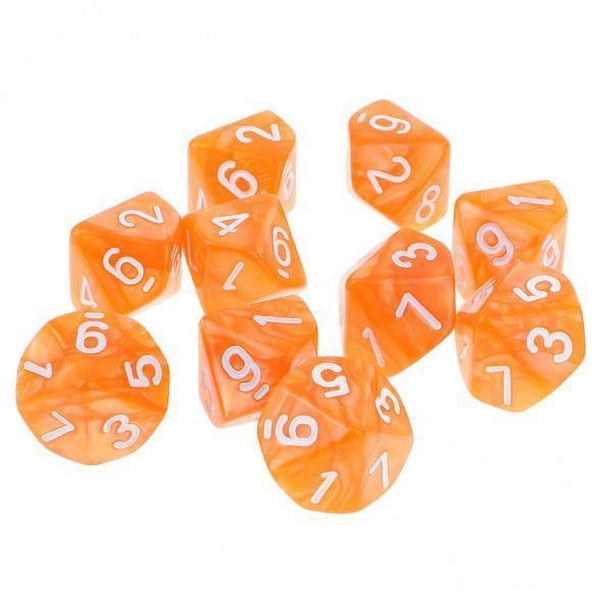 3x10 Dados De 10 Caras D10 Dados Poliédricos Para Juego De Dragones Y Mazmorras Naranja 3 piezas