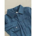 thumbnail image 6 of vera natura Infant Baby Boy Gentleman Romper Long-Sleeved Lapel Front Button Jumpsuit with Pocket Clothes, 6 of 9