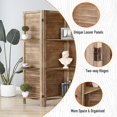 thumbnail image 6 of 5 Panel 5.6 Ft Tall Partition Wood Room Divider, Wood Folding Room Divider Screens, Panel Divider&Room Dividers, Room Dividers and Folding Privacy Screens with Shelves(5 Panel,Brown), 6 of 7