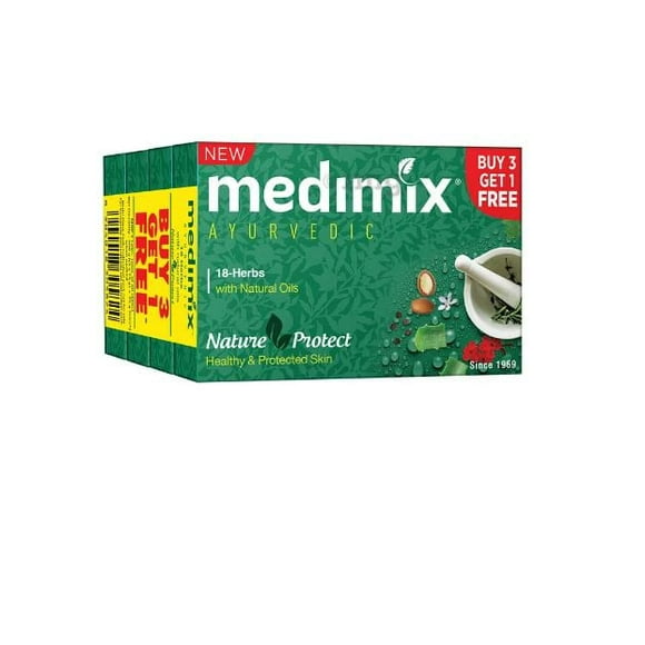 Medimix Ayurvedic 18 Herbs Soap (75gm Each) Buy 3 Get 1 Free