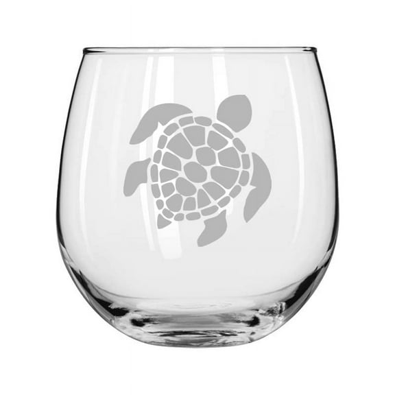 Wine Glass for Red or White Wine Sea Turtle (16 oz Stemless)