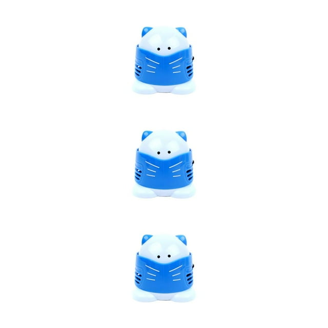 kurtrusly Cat Desktop Vacuum Mini Electric Keyboard Dust Collector Paper Quicker Picker Clean Drill Organizer Painting Tools Blue 3Set