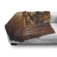 thumbnail image 3 of Fantasy Soft Flannel Fleece Throw Blanket, Sinister Dark Fiction with Heraldic Emblem on the Background Gothic Art, Cozy Plush for Indoor and Outdoor Use, 70" x 90", Orange Black, by Ambesonne, 3 of 6