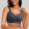 thumbnail image 2 of XFHLMJFF U Neck Womens Bras Breable Soft Cozy Casual Seamless No Underwire Scalloped Push Up Wireless Comfort Lettes Full Coverage Trendy Underwear, 2 of 5