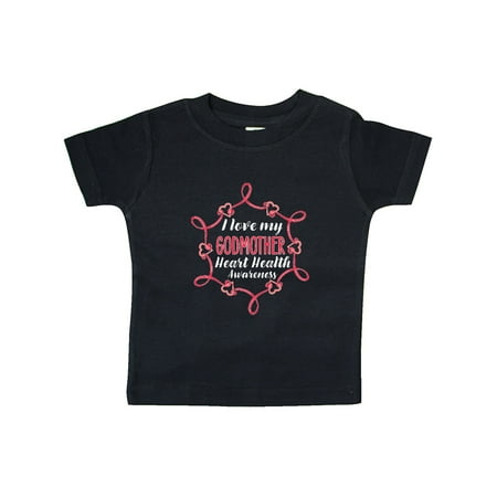 

Inktastic I Love My Godmother Heart Health Awareness Gift Baby Boy or Baby Girl T-Shirt