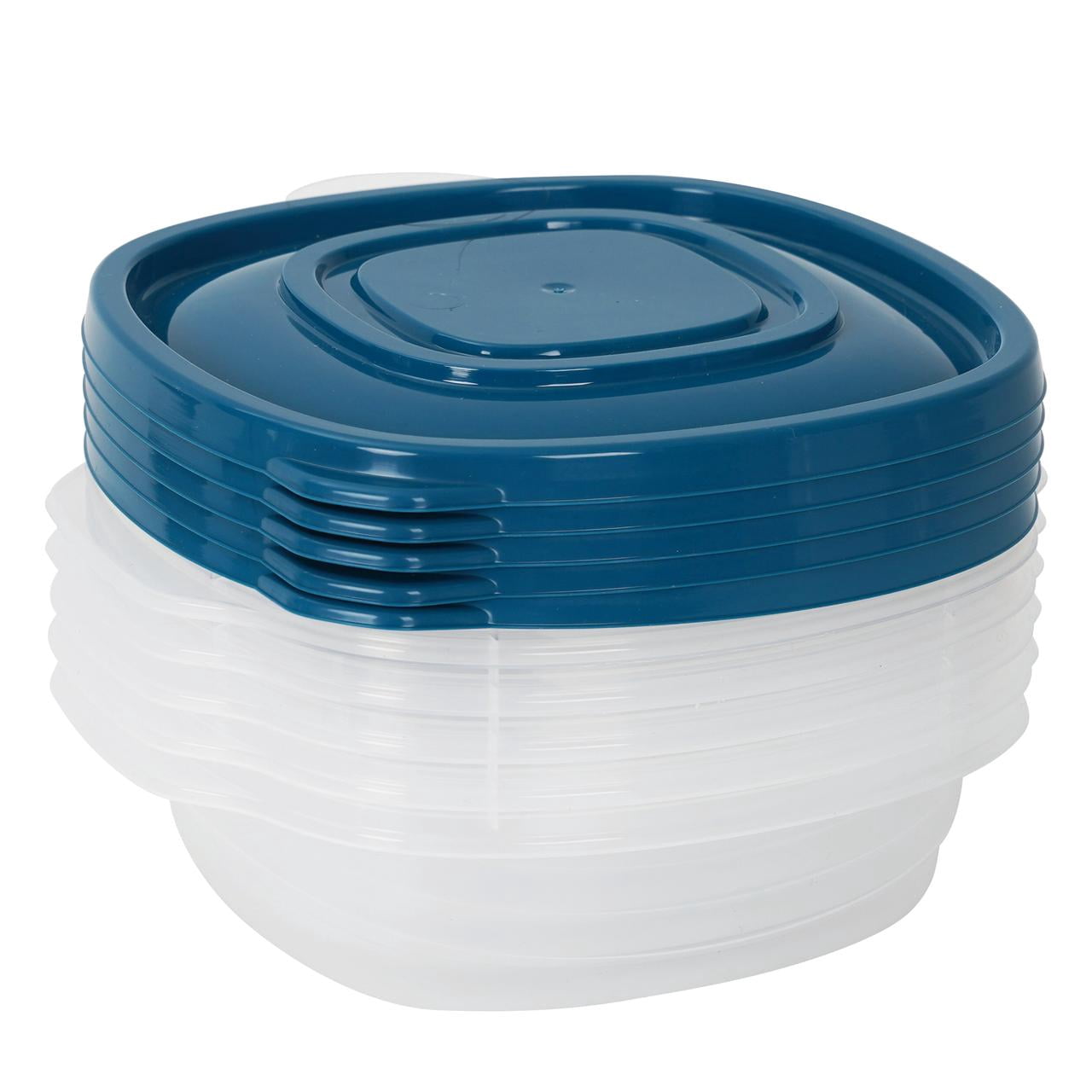 (4 pack) Mainstays Semi Durable Square 2.9 Cup Plastic Food Storage Container, 5 Pack