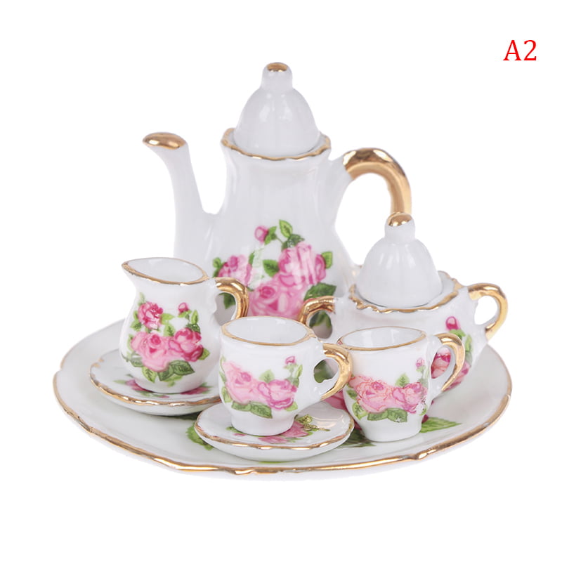 Details about   Multi Tea Pot Kettle Cups Plate Tableware for 1/12 Dolls House Kitchen Accessory 