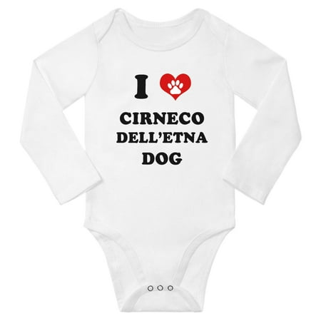 

I Heart Cirneco dell’Etna Dog Baby Long Jumpsuits Newborn Clothes (White 6-12 Months)