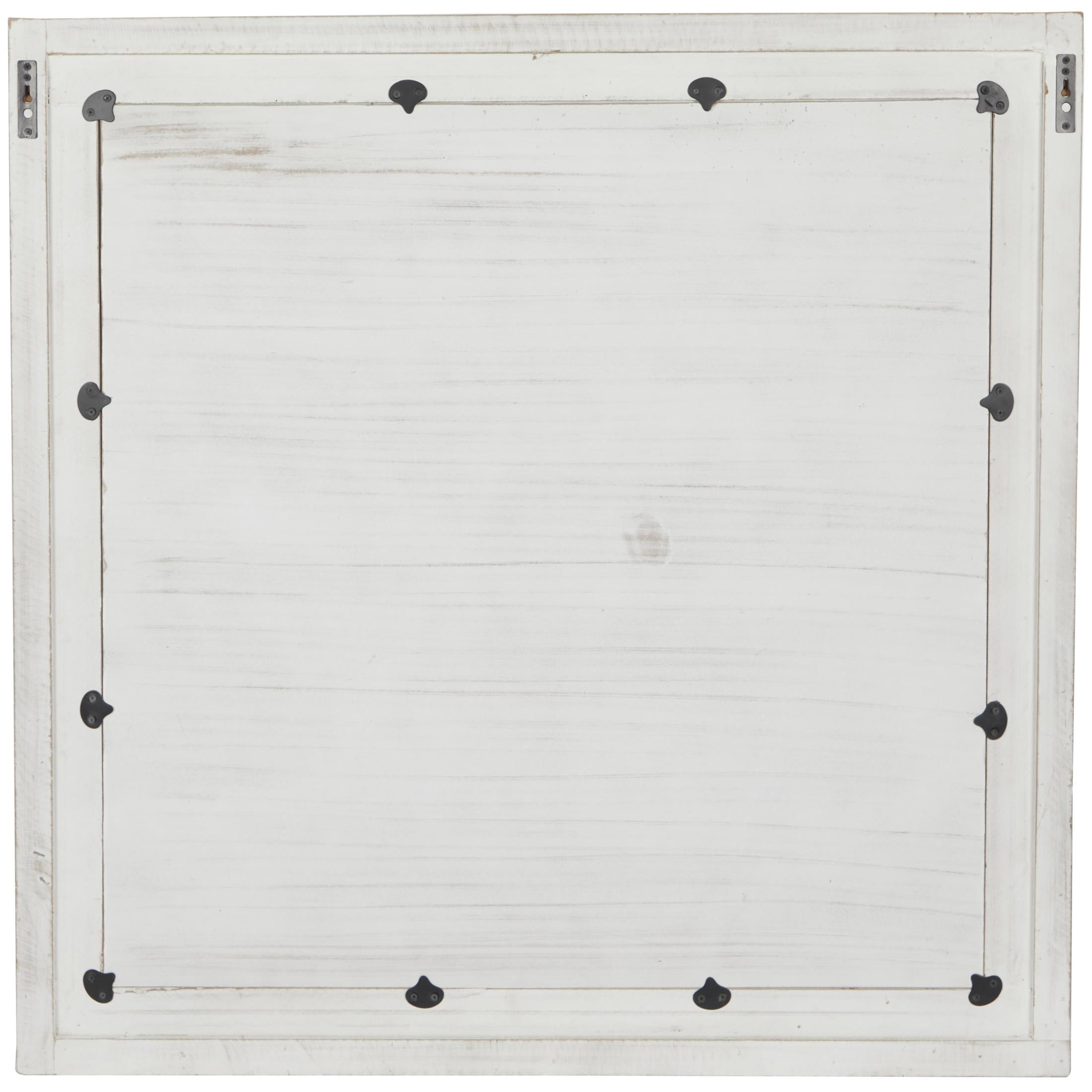 DecMode 44" x 44" Cream Handmade Wall Mirror with Ribbed Edged Frame