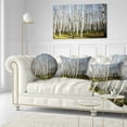 thumbnail image 3 of Designart Sunny Autumn Birch Grove - Modern Forest Throw Pillow - 12x20, 3 of 5