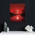 thumbnail image 4 of COMIO  Red Sun Canvas Prints Wall Art Ocean Sea Beach Pictures Paintings Ready to Hang for Living Room Bedroom Home Decorations Modern, 4 of 4