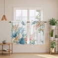 thumbnail image 2 of Beach Coastal Kitchen Curtains 54 Inch Length, Summer Nautical Coral Shell Botanical Tiers Curtains for Bathroom Bedroom Cafe, Light Filtering Small Window Treatment Short Drapes 2 Panels 42"Wx54"L, 2 of 8