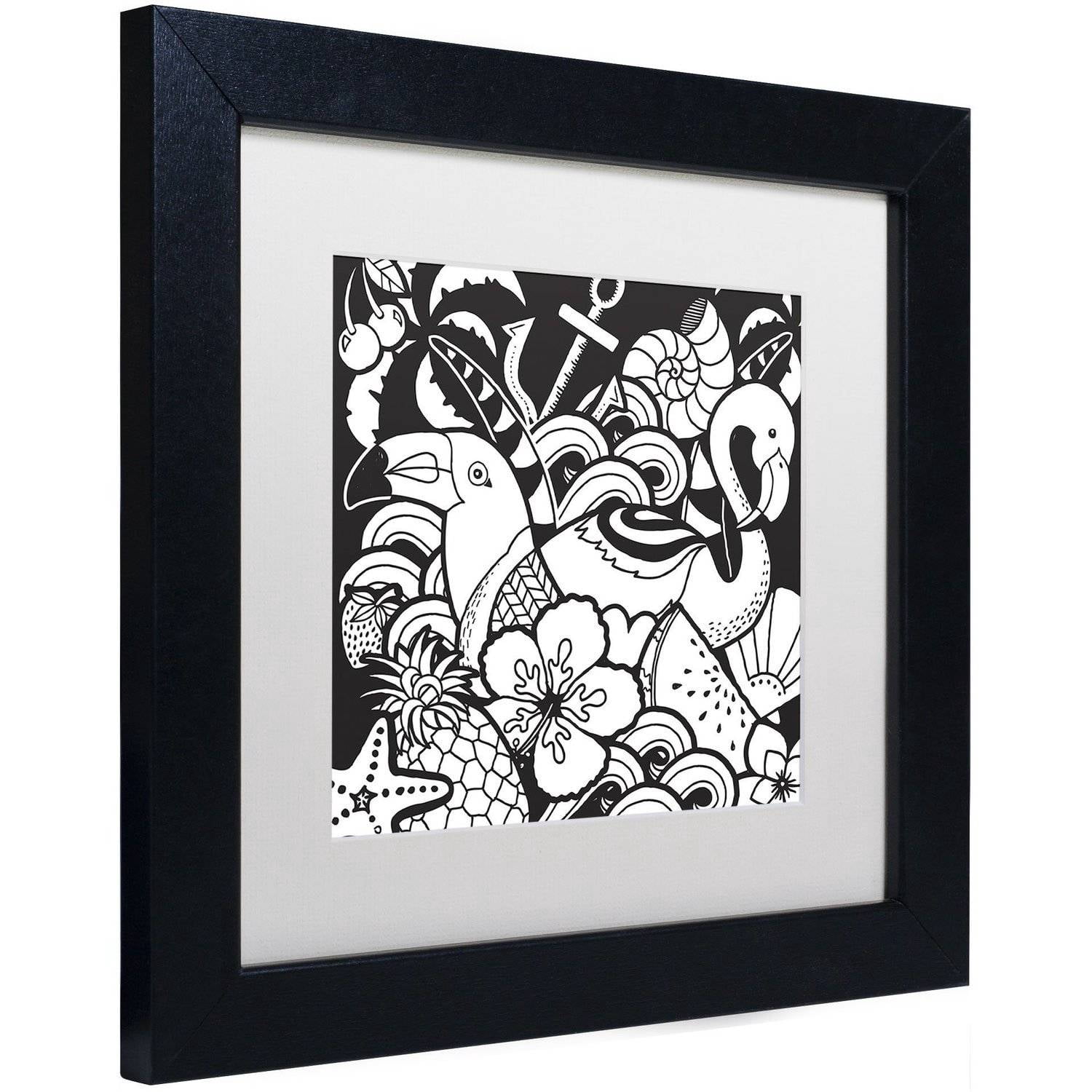 Trademark Fine Art "Island Fun" Canvas Art by Hello Angel, White Matte, Black Frame