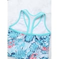 thumbnail image 7 of iiniim Girls' 3 Piece Swimwear Tankini Digital Printed Sleeveless Tanks Vest with Bottom Dress Bathing Suit, 7 of 7