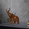 thumbnail image 6 of Elephant Statues Sculptures Desk Table Centerpiece Decors Art Works Resin Figurines for Tabletop Cabinet Farmhouse Dining Room Housewarming Brown, 6 of 9