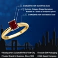 thumbnail image 2 of Gem Stone King 10K Two Tone Gold Red Garnet Engagement Ring for Women | 0.80 Cttw | Emerald Cut 6X4MM | Gemstone January Birthstone | Size 6, 2 of 6