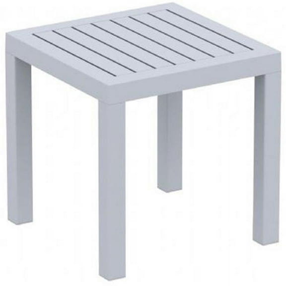 Ocean Square Resin Side Table, Silver Gray