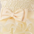 thumbnail image 6 of Hduncf Girls' Bow Sleeveless Tulle Princess Dress Pure Color Elegant Cake Dress Embroidered Heart Lace Wedding Birthday Party Dress Yellow 7 Years, 6 of 9