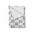 thumbnail image 2 of Xo Soft Flannel Fleece Throw Blanket, Hugs and Kisses Pattern Love You Affection Expression Sign Print, Cozy Plush for Indoor and Outdoor Use, 60" x 80", Black and White, by Ambesonne, 2 of 6
