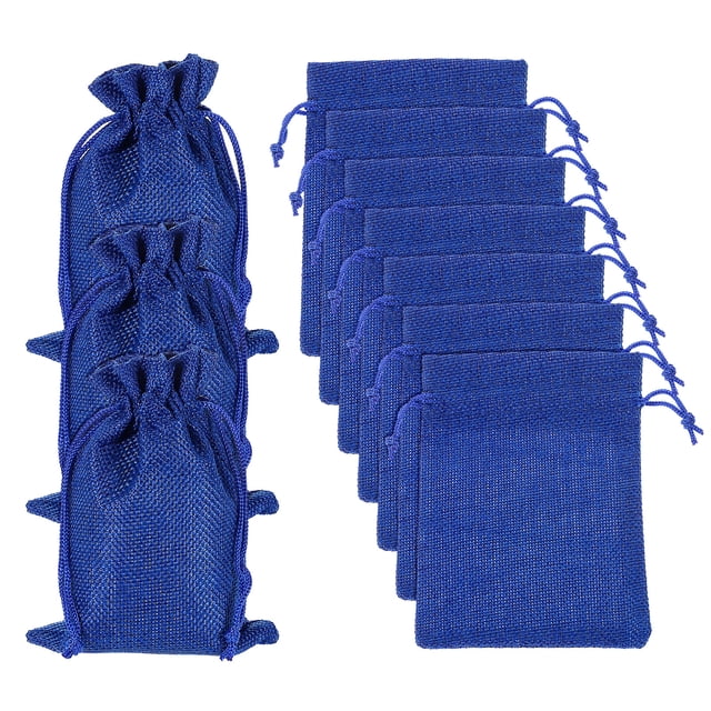 Bolsas de Yute Uxcell con Cordón, Sacos de Favor, Bolsas de Joyería para Regalos, Azul Oscuro