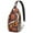 Halloween Jack Lanterns-1, variant on Sling Backpack,Halloween Jack Lanterns Variety Pattern Sling Bag with Water Bottle Holder,Waterproof Sling Bag for Men/Women with Headphone Jack for Hiking,Travel