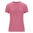 thumbnail image 3 of Otvok Women's Casual Basic Going Out Crop Tops Slim Fit Short Sleeve Crew Neck Tight T Shirts, 3 of 6