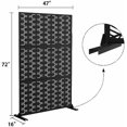 thumbnail image 6 of Patio Privacy Screen, Outdoor Privacy Screen with Stand Decorative Metal Privacy Screen Free Standing for Garden Backyard Balcony 72''Lx47''H, Black(Brick)$$Garden & Patio, 6 of 7
