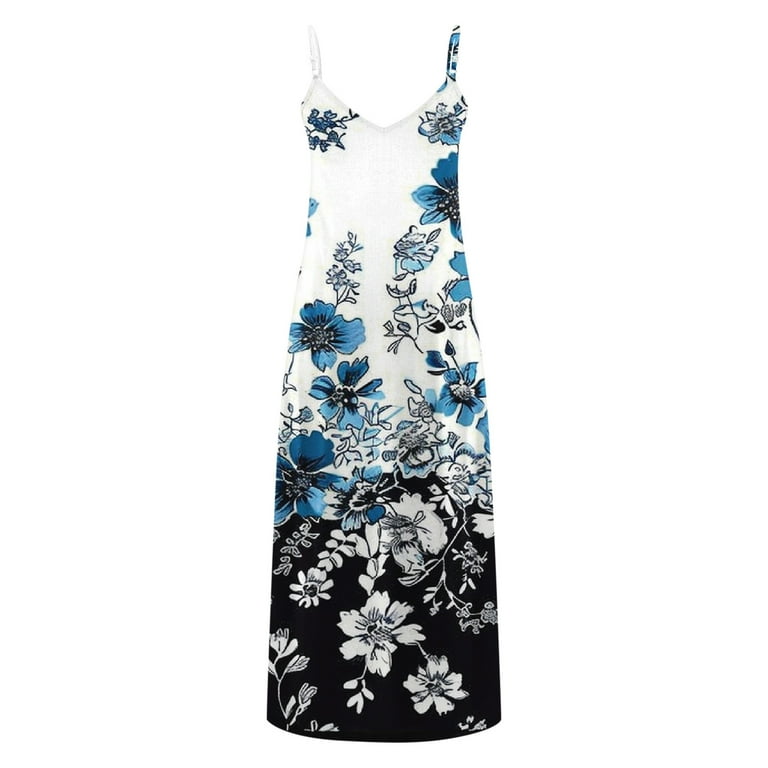 Cagogo Ladies Summer Spring Floral Swing Flowy Maxi Long Cami Dresses Petite Dresses Under $10 Casual Sleeveless Spaghetti Strap V Neck Holiday Outfits Church Dress - Walmart.com Cagogo Ladies Summer Spring Floral Swing Flowy Maxi Long Cami Dresses Petite Dresses Under $10 Casual Sleeveless Spaghetti Strap V Neck Holiday Outfits Church Dress - Walmart.com