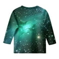 thumbnail image 4 of ZTKWD Shirts for Boys Girls Kids Tops 3/4 Sleeve Starry Sky Galaxy Print for Kids 6-16 Years, 4 of 4