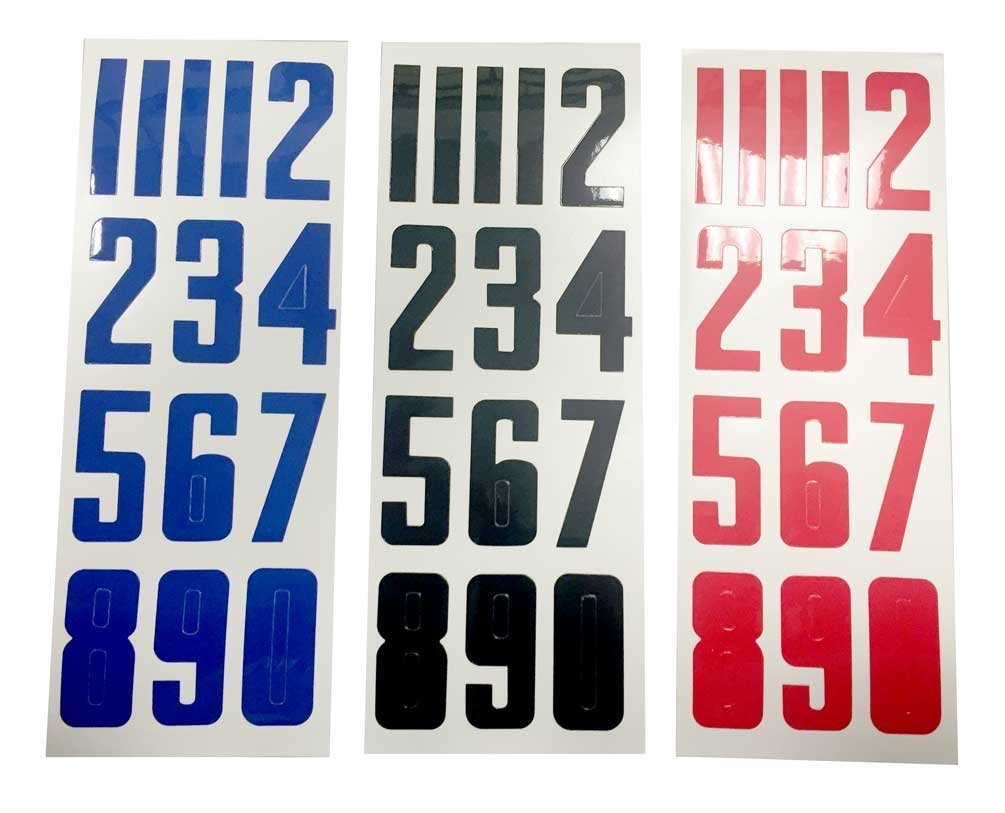 Hockey Helmet Number Stickers. Black, Three Sheets 1035636 (Black) by