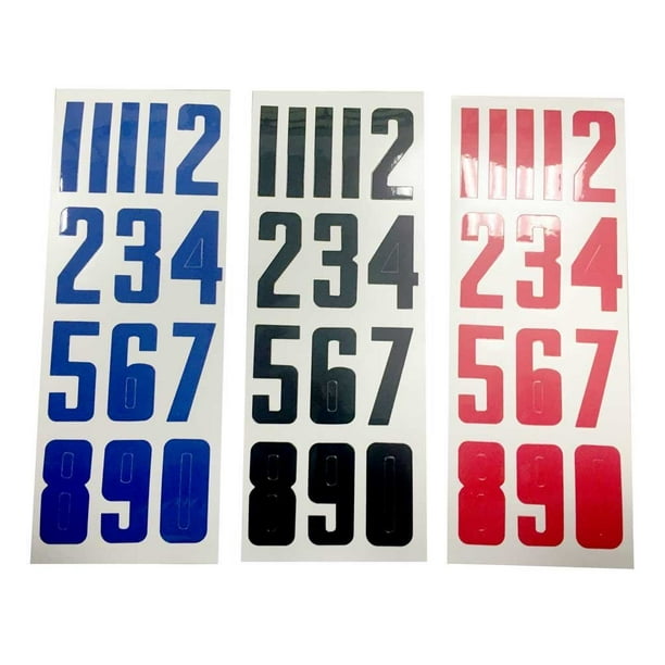 Hockey Helmet Number Stickers. Black, Three Sheets 1035636 (Black) by, SelfAdhesive numbers By