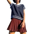 thumbnail image 2 of ZAXARRA Women's Mini Pleated Skirt, High Waist Solid Color  Skirt with Chain, 2 of 5
