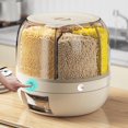 thumbnail image 1 of Dispensador de cereales Zynic de 6 kg, con rotación de 360° y un solo clic, para arroz y granos pequeños. Contenedor para granos con 6 compartimentos, ideal para la cocina y el hogar. Beige., 1 of 6