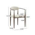 thumbnail image 3 of Noble House Minimalist Fabric Upholstered Dining Chairs with Metal Frame, Walnut+Black, Set of 2, 3 of 9