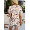 thumbnail image 5 of Ronuti Summer Tops for Women Lady Spring Outfits Lace Tunic Floral Casual Short Sleeves T Shirts Flowy Blouses, 5 of 11