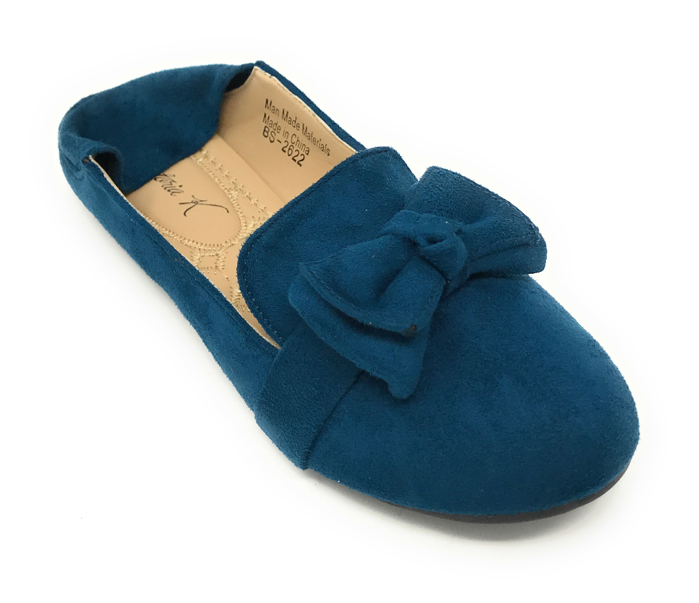 Victoria K Women's Foldover Sueded Double Bow Ballerina Flats