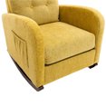 thumbnail image 5 of Accent Rocking Chair, Modern Tufted Upholstered High Back Armchair with Solid Wood Baseand Side Pocket, Comfortable Rocker Glider Chair for Nursery, Living Room, Bedroom, Yellow, 5 of 7