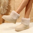 thumbnail image 3 of GJPBGK Women Winter Warm Snow Boots Faux Fur Lined Suede Pull-On Platform Ankle Boots Cozy Outdoor Casual Footwear, 3 of 9