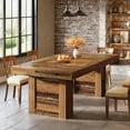 thumbnail image 4 of Finmind 63'' Farmhouse Dining Table for 6, Rectangle Wooden Kitchen Table with Heavy-Duty Legs, 4 of 7