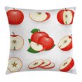 thumbnail image 1 of Sweet Decor Throw Pillow Cushion Cover, Yummy Chopped Apple Slices Juicy Fresh Fruits Delicious Nature Illustration, Decorative Square Accent Pillow Case, 18 X 18 Inches, Cream Scarlet, by Ambesonne, 1 of 2