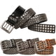 thumbnail image 3 of Sonducket Cinturones con tachuelas de 3 filas 105 cm-125 cm de longitud cinturón ajustable Hip Hop hombres Casual Punk correa masculina moda Cinturones Amarillo 125cm, 3 of 6