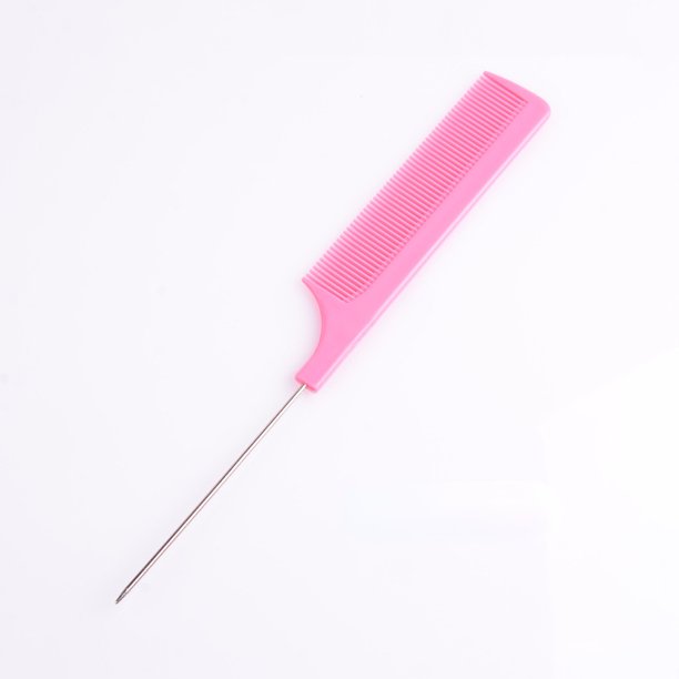 1 peine de cola puntiaguda profesional, cepillo antiestático para teñir el cabello, peine de aguja de acero para peluquería, accesorios para peluquería