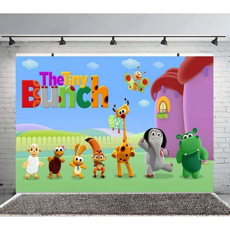 Tiny Bunch Baby TV Backdrop Banner Party Supplies Poster Movie Theme Background for Photography Kids Birthday Decorations
