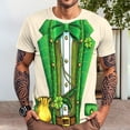 thumbnail image 5 of jowamay Men's St. Patrick's Day T-Shirt Clover Print Crewneck Short Sleeve T Shirt Funny Holiday Clothes for Travel, 5 of 7