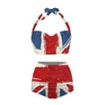 thumbnail image 3 of Suhoaziia British Flag Women Tankinis Two Pieces Bikini Underwear with Twist Front Straps,Halter Neck Top Bikini Underwear Swimwear Halter Ruched Bathing Suit with Bottom Size M, 3 of 6