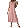 thumbnail image 5 of Horkkom Maxi Dresses for Women Sleeveless Linen Summer Dresses Beach Casual Long Dresses with Pockets, S-2XL, 5 of 9