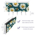 thumbnail image 3 of PhooArto Key Holder for Wall Decorative with 5 Key Hooks, Daisy Flowers and Bees Pattern Holders Wall Mount Organizer with Mail Key Rack, Self Adhesive, 3 of 7
